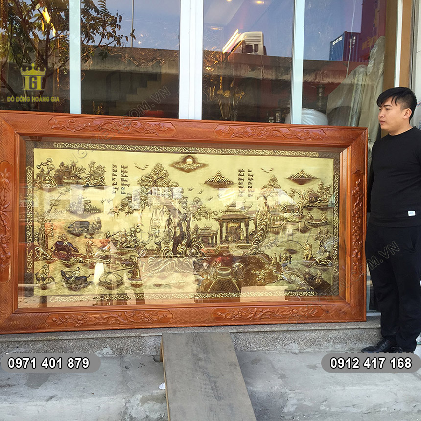 Tranh Đồng Qu&ecirc; Bằng Đồng Hun H&agrave;ng Kỹ 2m32x1m28